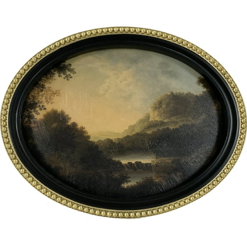 Home Decor Collection Gold Metro Beaded Oval Framed Landscape Wall Art