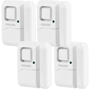 Philips Personal Security Window and Door Alarm, 4-Pack, White
