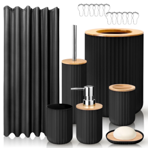 Livhil 19 Pcs Black Bathroom Accessories Sets